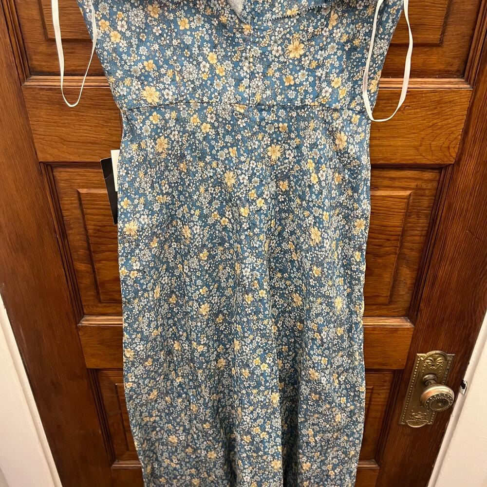 Zimmermann Carnaby Ruffle Neck Long Dress sz 4 US Indigo Blue NWT's $475 - Picture 11 of 16